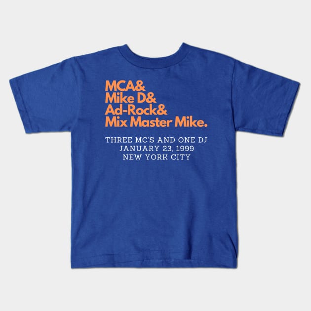 Three MC's and One DJ Kids T-Shirt by capognad
